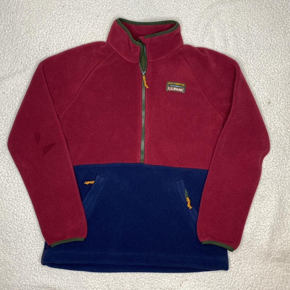 L.L. Bean Mountain Classic Colorblock 1/2 Zip Fleece Pullover: Size Extra Large
